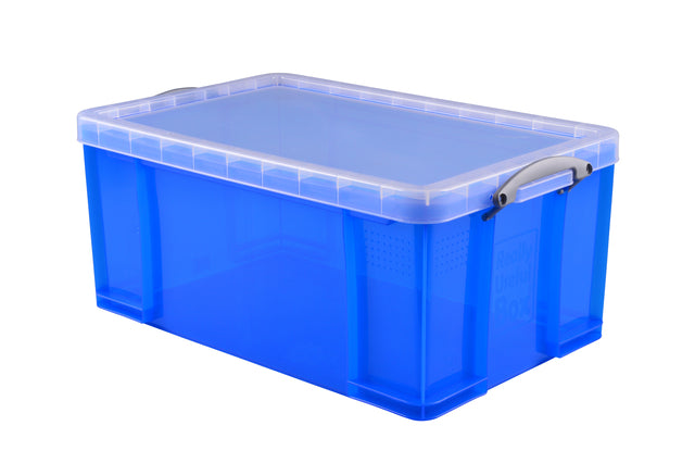 Opbergbox Really Useful 64 liter 710x440x310 mm transparant blauw