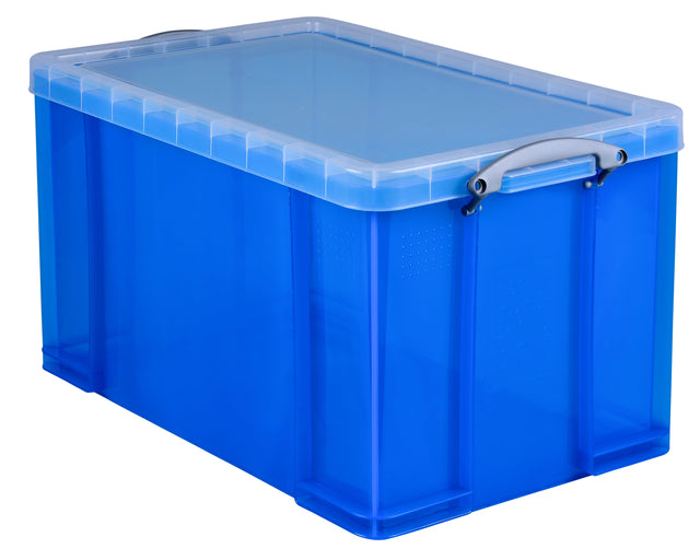 Opbergbox Really Useful 84 liter 710x440x380 mm transparant blauw