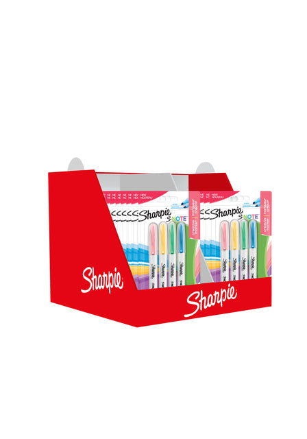 Markeerstift Sharpie S-Note blister 4 kleuren (per 34 stuks)