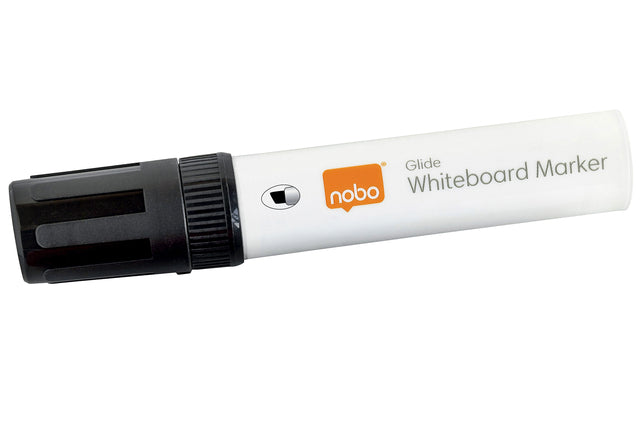 Viltstift Nobo whiteboard Glide schuin zwart 10mm (per 4 stuks)