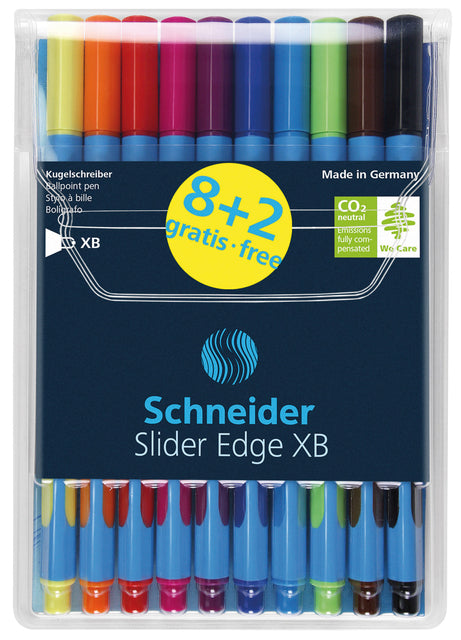 Balpen Schneider Slider Edge XB etui à 8+2 kleuren gratis