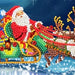 Diamondpainting Crystal Art Kaart Santa's Sleigh 11x22cm