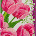 Diamondpainting Crystal Art Kaart Roze tulpen 11x22cm