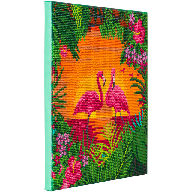 Diamondpainting Crystal Art Kit Fancy flamingo 30x30cm