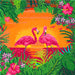 Diamondpainting Crystal Art Kit Fancy flamingo 30x30cm