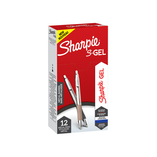 Gelschrijver Sharpie S-Gel Metal assorti blauwschrijvend (per 12 stuks)