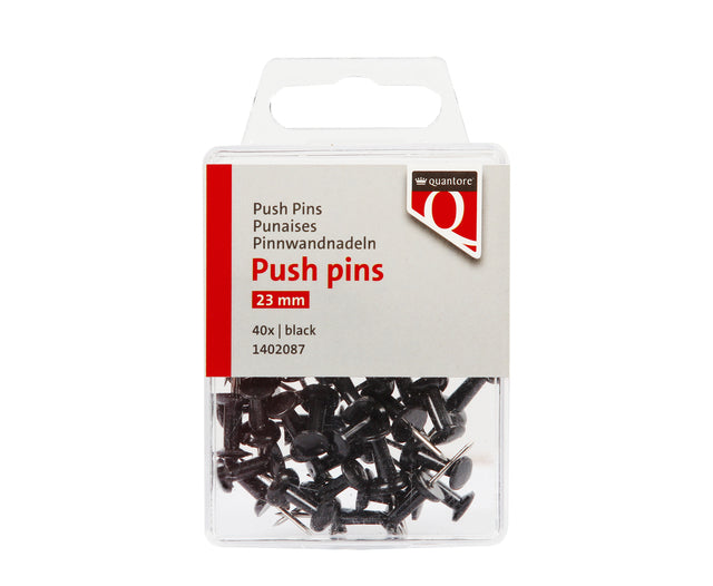 Push pins Quantore zwart 40 stuks