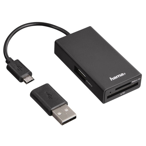 Kaartlezer Hama USB micro + USB-A zwart