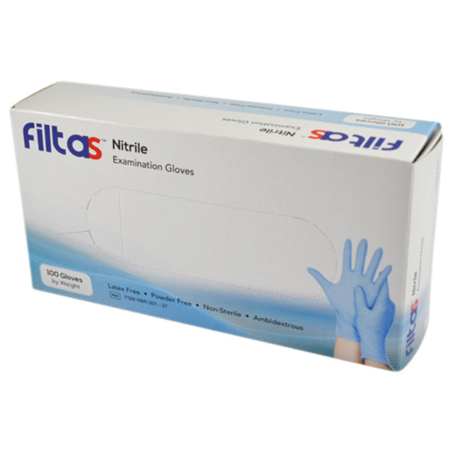 Handschoen Filtas nitril L blauw 100 stuks