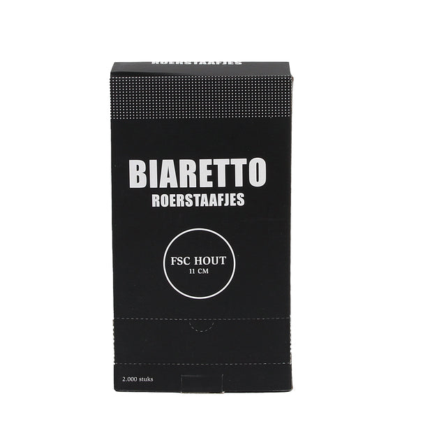 Roerstaafje Biaretto hout 11cm 2000 stuks