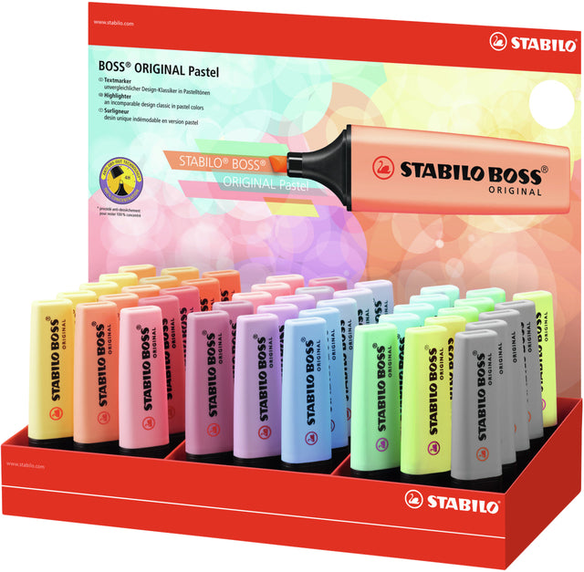 Markeerstift STABILO Boss Original pastel display à 45 stuks (per 45 stuks)