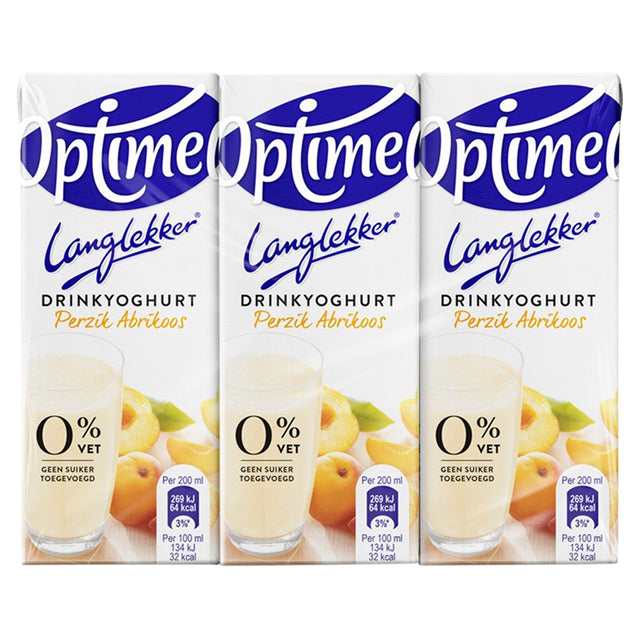Drinkyoghurt Optimel Langlekker perzik abrikoos 20cl (per 5 stuks)