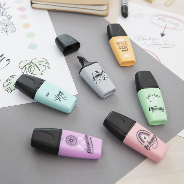 Markeerstift STABILO Boss mini Pastellove etui à 6 kleuren