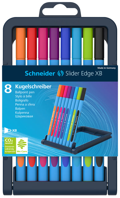 Balpen Schneider Slider Edge XB etui à 8 kleuren