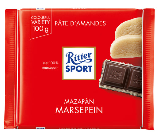 Chocolade Ritter Sport puur-marsepein 100gr (per 12 stuks)