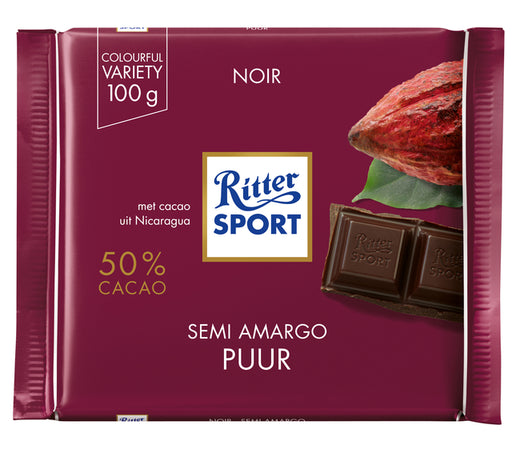 Chocolade Ritter Sport puur 100gr (per 12 stuks)