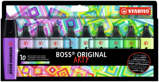Markeerstift STABILO Boss Original Arty etui à 10 cool kleuren