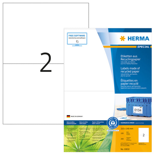 Etiket HERMA recycling 10832 210x148mm 200stuks wit