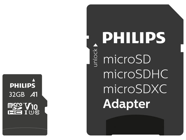 Micro SDHC Card Philips Class 10 UHS-I U1 32GB (per 10 stuks)