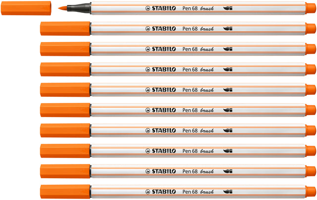 Brushstift STABILO Pen 568/30 bleek vermiljoen (per 10 stuks)