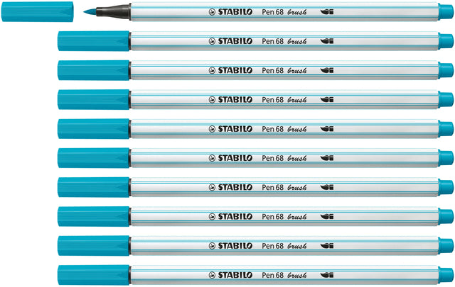Brushstift STABILO Pen 568/31 lichtblauw (per 10 stuks)