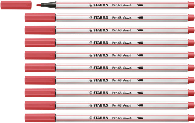 Brushstift STABILO Pen 568/47 roestig rood (per 10 stuks)
