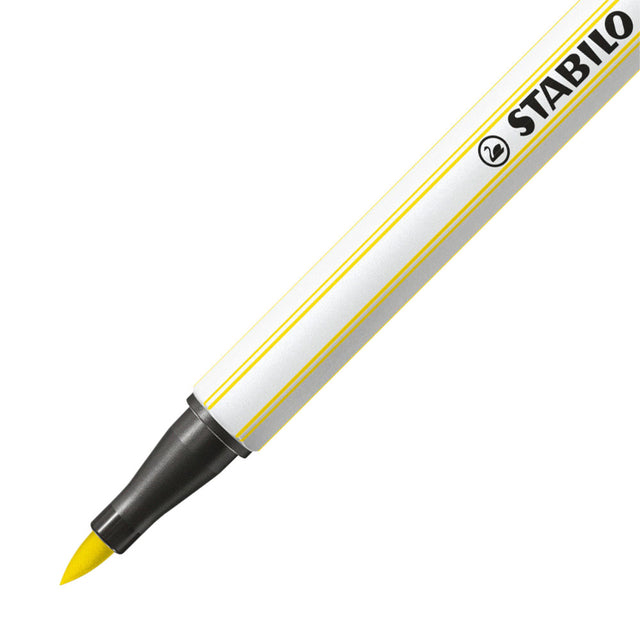 Brushstift STABILO Pen 568/24 citroengeel (per 10 stuks)
