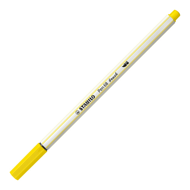 Brushstift STABILO Pen 568/24 citroengeel (per 10 stuks)