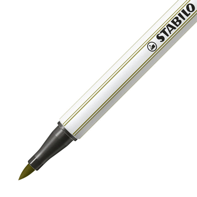 Brushstift STABILO Pen 568/37 moddergroen (per 10 stuks)