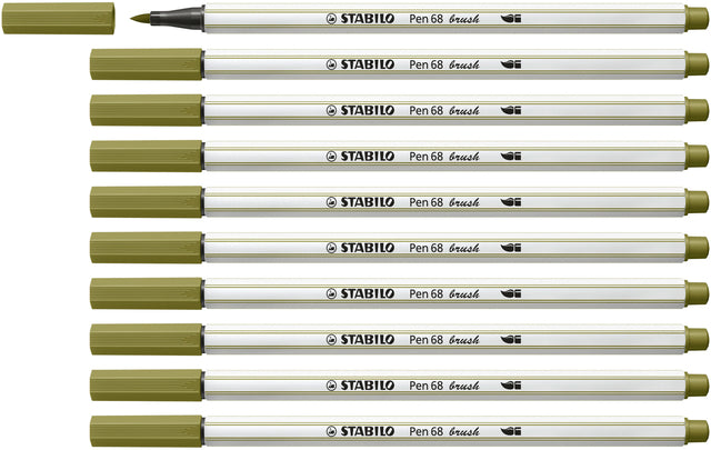 Brushstift STABILO Pen 568/37 moddergroen (per 10 stuks)
