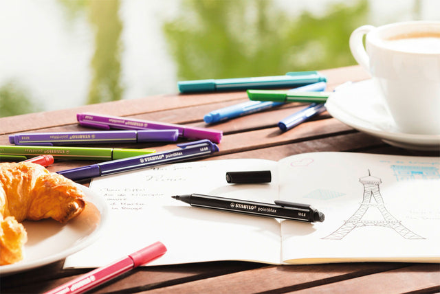 Viltstift STABILO pointmax etui à 8 pastel kleuren