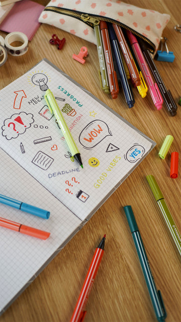 Viltstift STABILO pointmax etui à 8 pastel kleuren