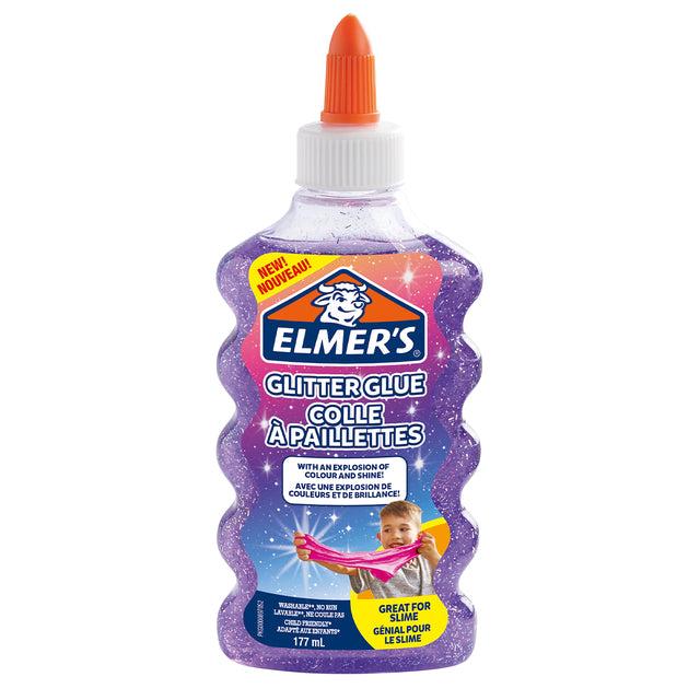 Kinderlijm Elmer's glitter roze/ paars/ blauw assorti (per 24 stuks)