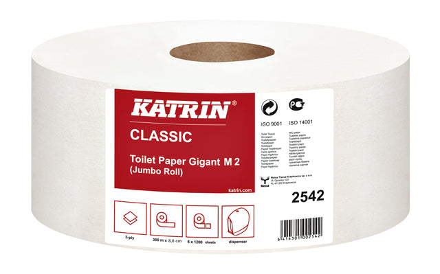 Toiletpapier Katrin Classic Gigant M2 2laags 6rollen