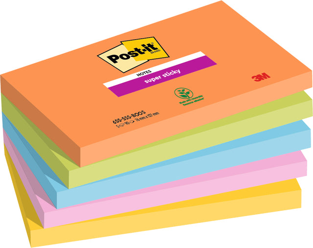 Memoblok 3M Post-it 655 Super Sticky 76X127mm BOOS