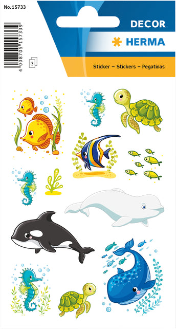 Etiket HERMA 15733 walvissen en zeedieren (per 5 stuks)