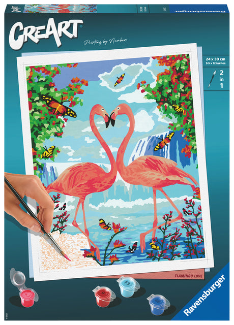 Schilderen op nummers CreArt Flamingo Love