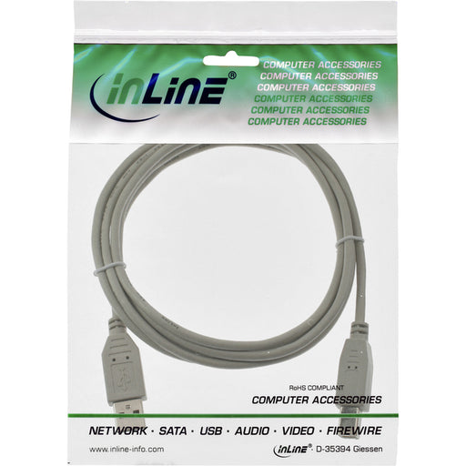Kabel InLine USB-A USB-B 2.0 M 3 meter beige