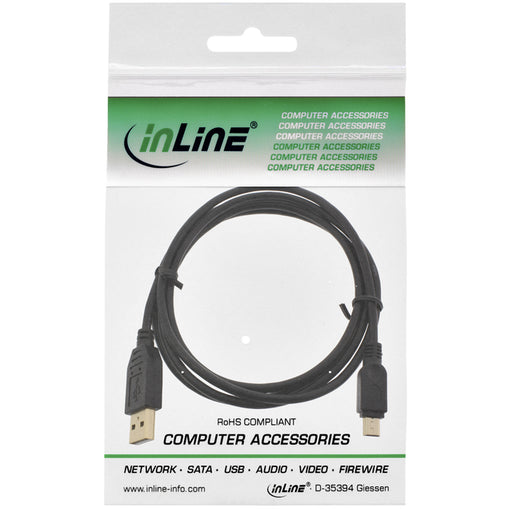 Kabel Inline USB-A USB mini-B 2.0 M 5pin 2 meter zwart