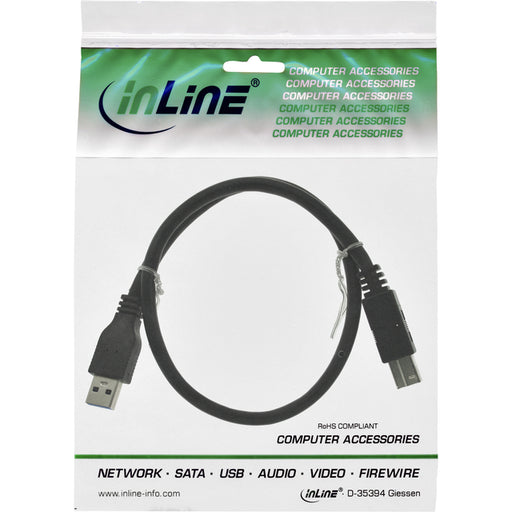 Kabel Inline USB-A USB-B 3.0 M 0.5 meter zwart