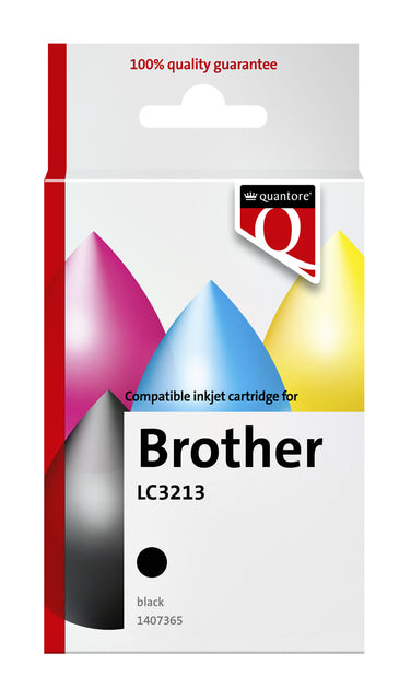 Inktcartridge Quantore alternatief tbv Brother LC3213 zwart