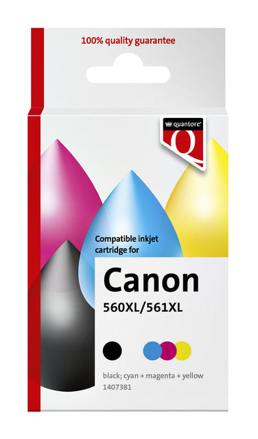Inktcartridge Quantore alternatief tbv Canon PG560XL CL561XL 2pack