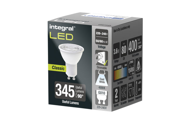 Ledlamp Integral GU10 4000K koel wit 4.2W 430lumen
