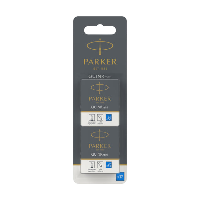 Inktpatroon Parker Quink mini uitwasbaar blauw