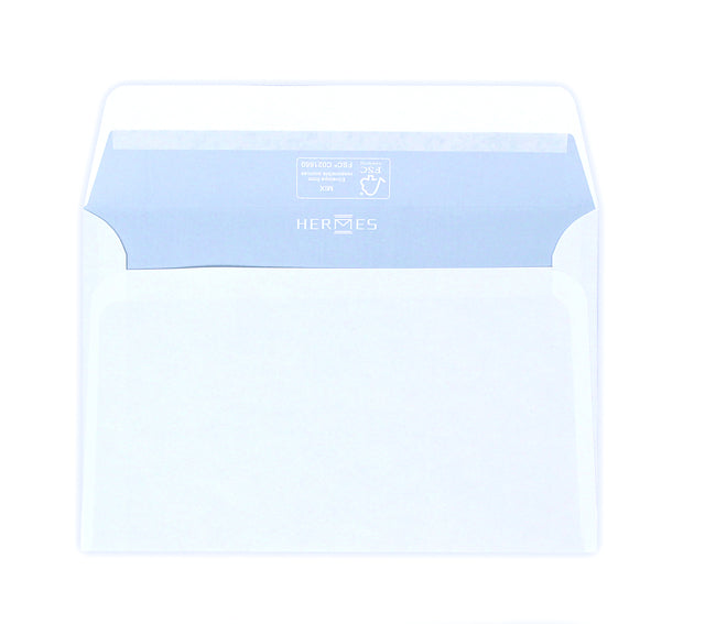 Envelop Hermes bank C6 114x162mm zelfklevend met strip wit