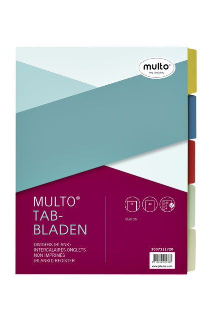 Tabbladen Multo A4 23R 5-delig plastic tabs karton