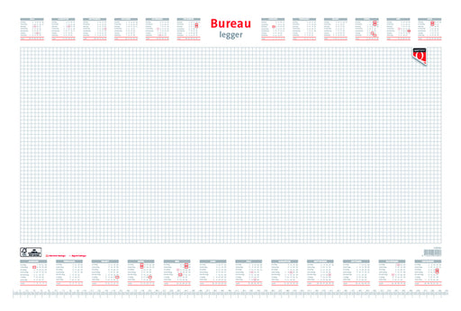 Bureau-onderlegblok 2023 Quantore ruit 56,5X36CM wit