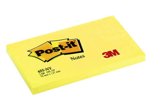 Memoblok 3M Post-it 655 76x127mm neon geel