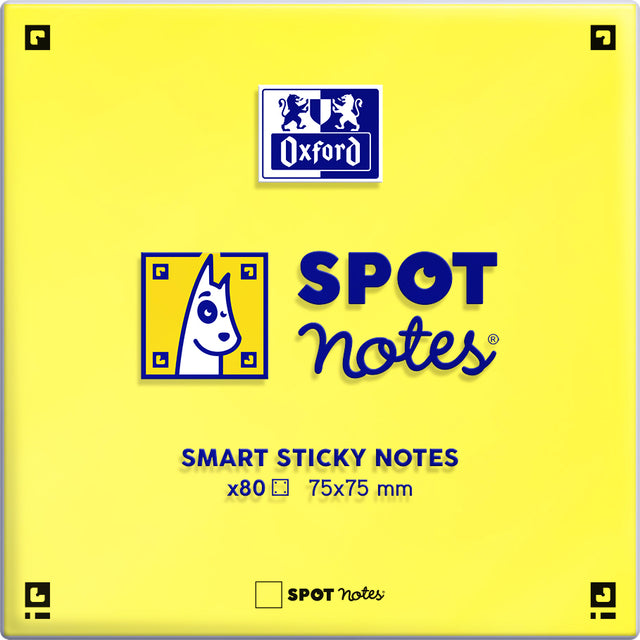 Memoblok Oxford Spot Notes 75x75mm geel
