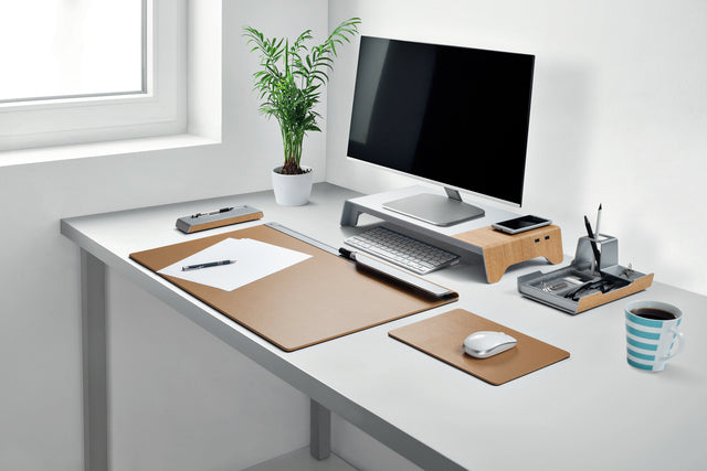 Onderlegger Sigel Smartstyle 600x440mm cognac/zilvergrijs